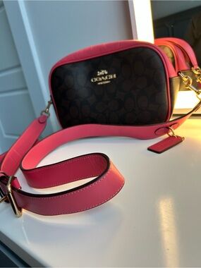 Coach Jamie Camera Bag in Signature Canvas and Pink